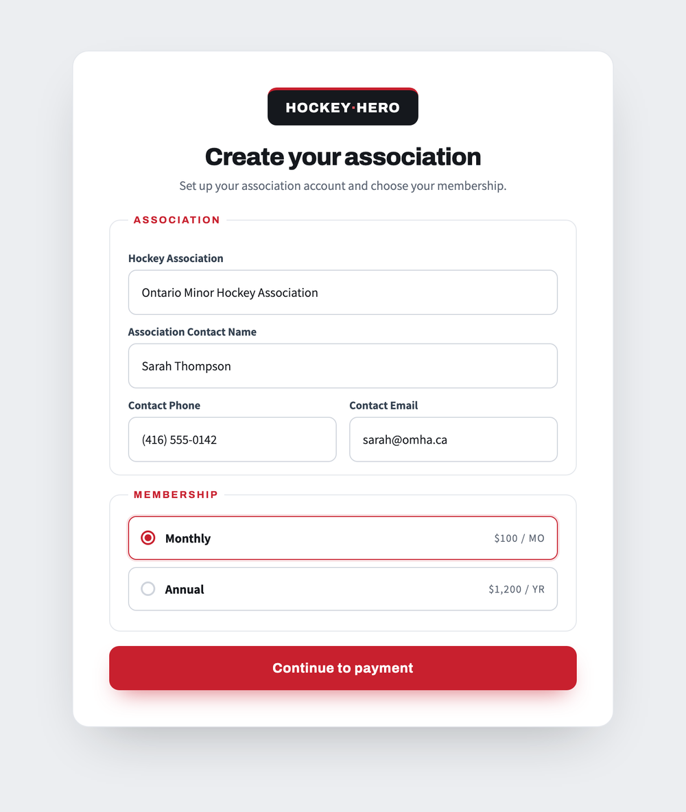 Fill the Association Form & Pay Fee