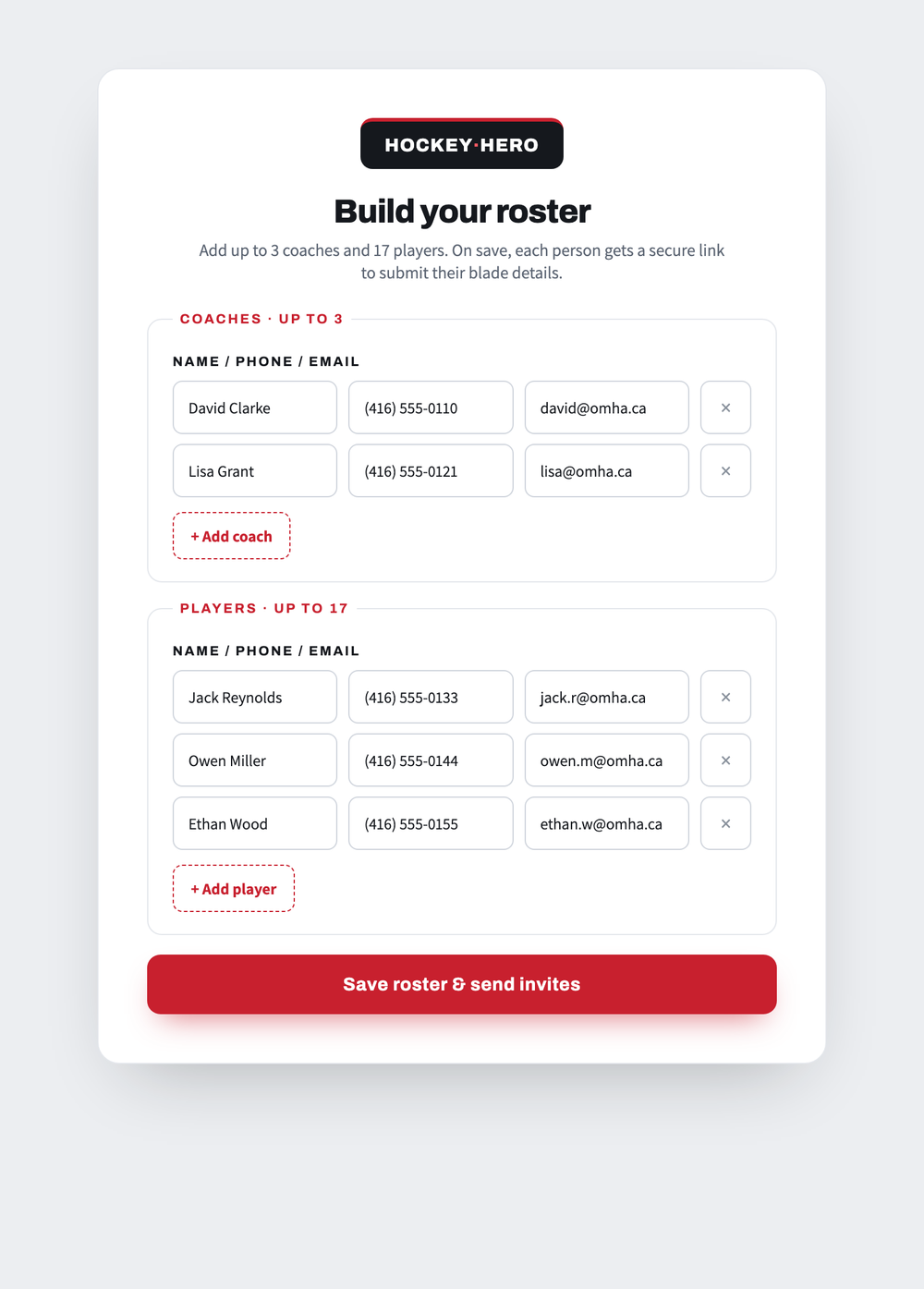 Build the roster
